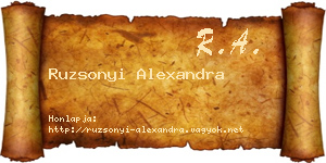 Ruzsonyi Alexandra névjegykártya