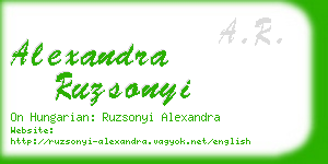 alexandra ruzsonyi business card